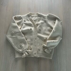 Rylee + Cru Cream Button-Up Cardigan